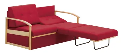 RO - R pohovka rozkládací, dřevěná, koženka HOLY CE 2 - koženka malinová